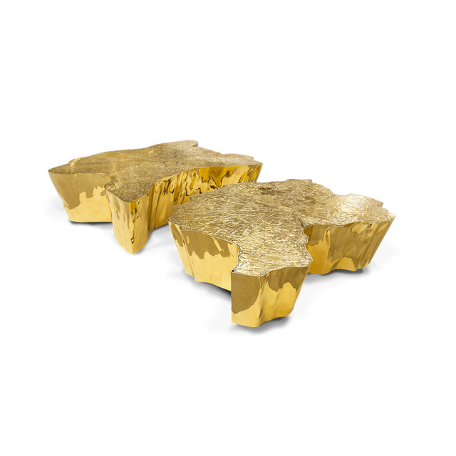 Mesa de centro popular del metal del diseño del tronco de árbol del acero inoxidable del oro