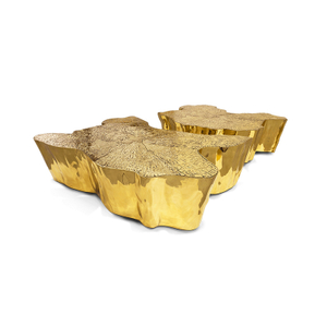 Mesa de centro popular del metal del diseño del tronco de árbol del acero inoxidable del oro